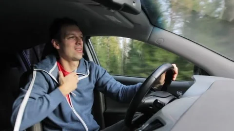 Dangerous car driving. Drunk driver with drug intoxication drives car Stock Footage 146885112