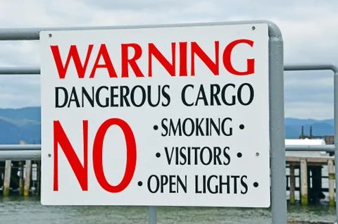 Dangerous Cargo Area Warning Stock Photos