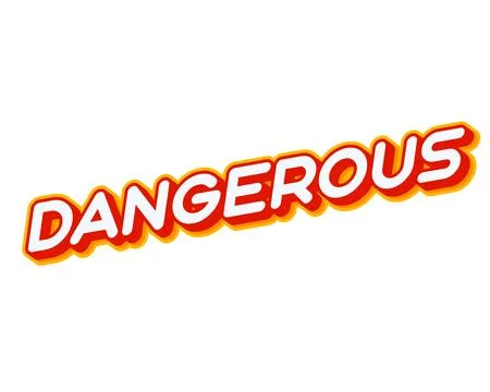 Dangerous. Caution phrase who warns of danger. Lettering isolated on white co Stock-Illustration