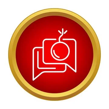 Dangerous communication concept with bomb in speech bubble icon Stock Illustration