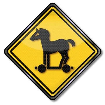 Dangerous computer virus, trojans and horse Illustrazione stock