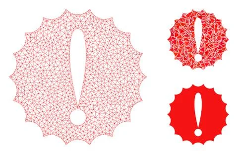 Dangerous Conditions Vector Mesh 2D Model and Triangle Mosaic Icon Stock Illustration