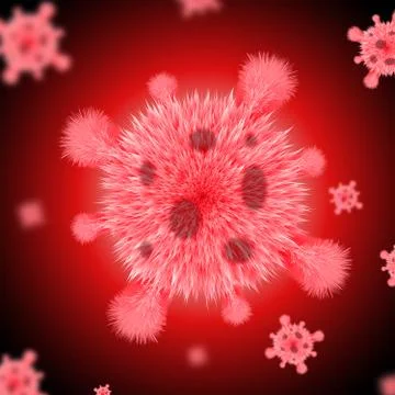 Dangerous corona virus 3D fur effect concept illustration Stock Illustration