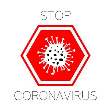 Dangerous Coronavirus red vector Icon. 2019-nCoV bacteria isolated on white Illustrazione stock