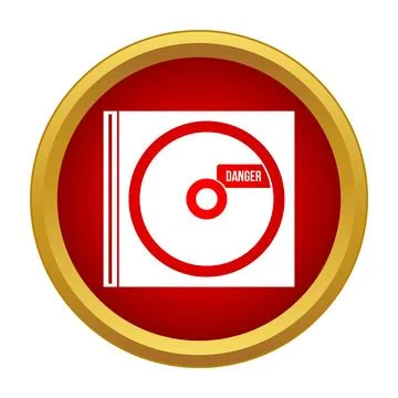 Dangerous data on disc media concept 스톡 일러스트
