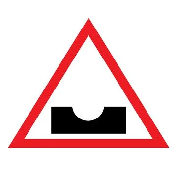 Dangerous dip sign road rules traffic sign symbol design illustration Stock Illustration