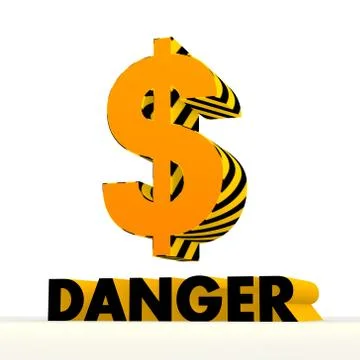 Dangerous dollar icon with warning pattern Stock Illustration