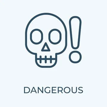 Dangerous editable stroke thin vector line icon. Stock Illustration