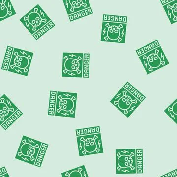 Dangerous electricity glyph seamless pattern Stock Illustration