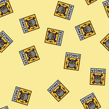 Dangerous electricity vector seamless pattern Stock Illustration