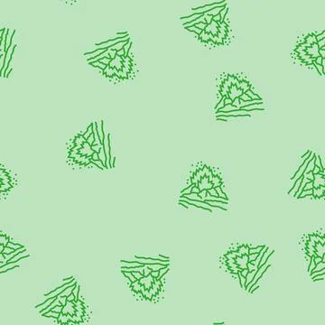 Dangerous exploding volcano line seamless pattern 스톡 일러스트