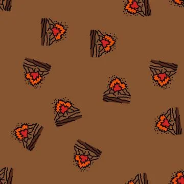 Dangerous exploding volcano vector seamless pattern イラスト素材