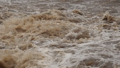 Dangerous Fast Flowing River Stock Footage 91865279