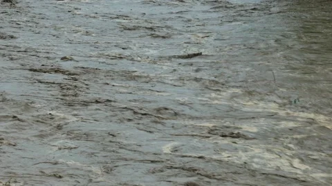The dangerous flash flood of the water fall in the rainy season Stock Footage 160558819