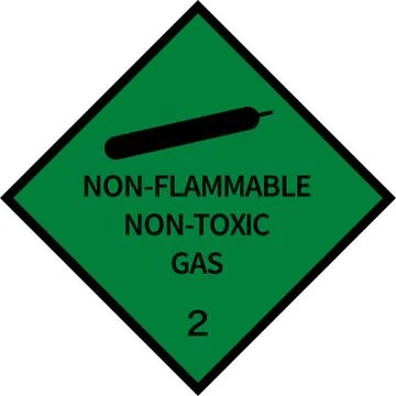 Dangerous goods placards class 2. Non-flammable gas sign. Stock Illustration