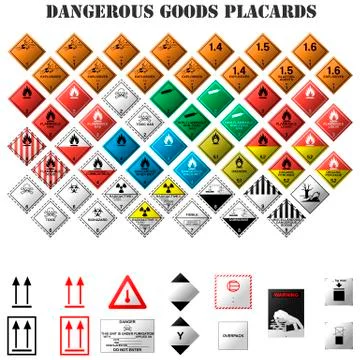 Dangerous goods placards Stock Illustration