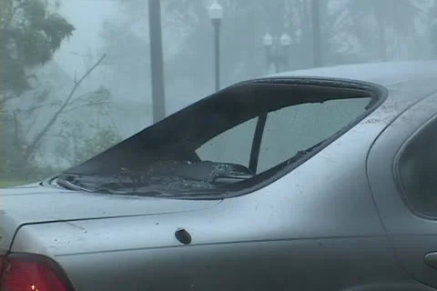 Dangerous Hurricane Charley Stock Footage 12575678