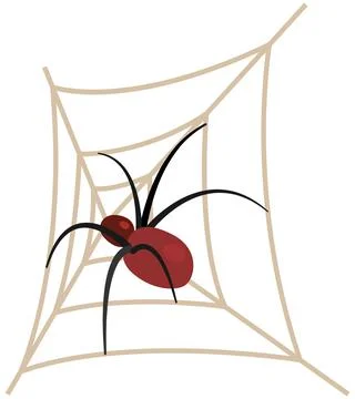 Dangerous insect, tarantula in woven web. Arthropod insect, poisonous spider Stock Illustration