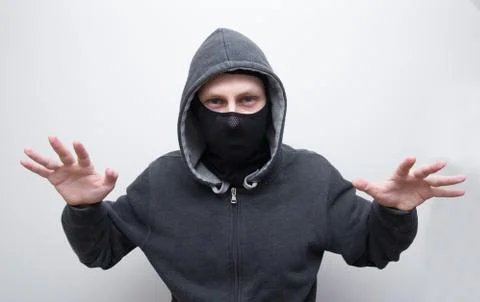 Dangerous man in mask Stock Photos