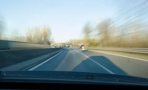 Dangerous overtaking of a chopper 스톡 사진