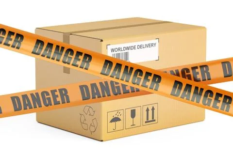 Dangerous parcels concept, 3D rendering Stock Illustration