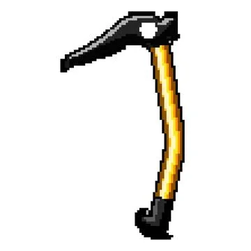 Dangerous piolet ice tool pixel art vector illustration Stock Illustration
