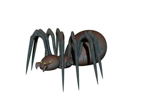 Dangerous poisonous spider with sharp jaws Stock Illustration