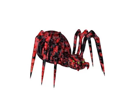 Dangerous poisonous spider with sharp jaws Stock Illustration