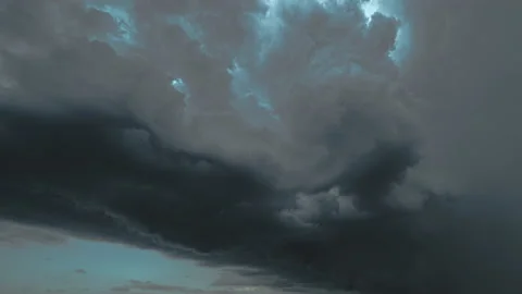 The dangerous rainy clouds stream in the sky. time lapse Video stock 133179809