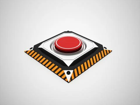 Dangerous red button rendered Stock Illustration
