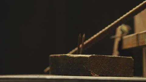 Dangerous rusty nail, tetanus shot Stock Footage 146364465