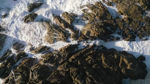 Dangerous Sea Waves Crashes Over Rocks At The Seashore Stock Footage 252831085