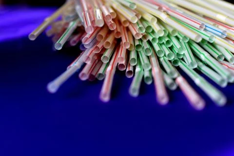 Dangerous single use disposable plastic straws Photos