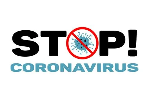 Dangerous STOP Coronavirus vector. 2019-nCoV bacteria isolated on white Illustrazione stock
