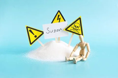 Dangerous sugar concept. Stock Photos