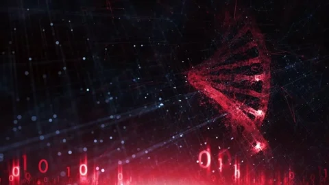 Dangerous tech cyberspace with loop dna chain animation Stock Footage 341900849