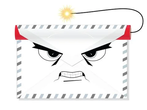 Dangerous terroristic envelope with dynamite Stock Illustration
