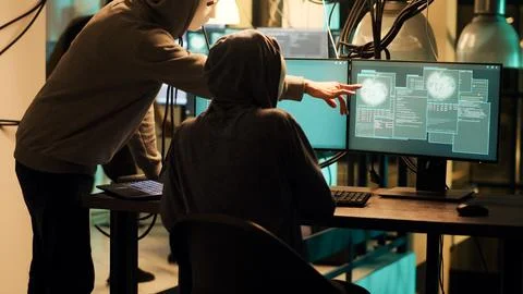Dangerous thief gaining database access into computer system 스톡 사진