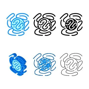 Dangerous virus color icon vector simplified isolated Stock Illustration