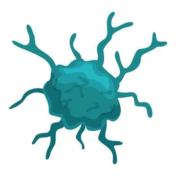 Dangerous virus or bacteria spreading its tentacles and multiplying Stock Illustration