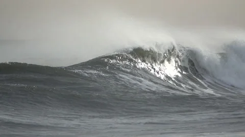 Dangerous waves crash into each other Stock Footage 67481970