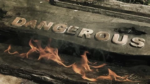 Dangerous Word in Flame Video stock 51253174