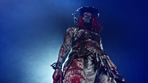 Dangerous zombie slayer. Stock Photos