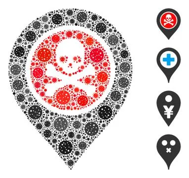 Dangerous Zone Pointer Mosaic of Covid Virus Items Illustrazione stock