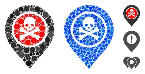 Dangerous Zone Pointer Mosaic Icon of Circles 스톡 일러스트