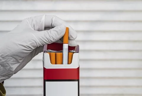 Dangerously packaged cigarettes Stock Photos