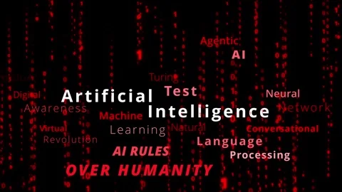 Dangers of Artificial Intelligence tag cloud word cloud artificial intelligence Stock Footage 346531758