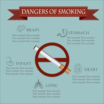 Dangers of Smoking,Vector Stock Illustration