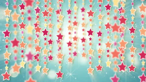 Dangling colorful stars loop background Stock Footage 23614666