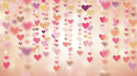 Dangling pink hearts loopable background 4k Stockbeeldmateriaal 23610879